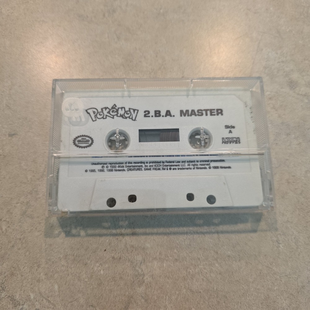 Pokemon 2.B.A. Master Cassette Tape 1999 Nintendo Koch Records KOC-MC-8901 White